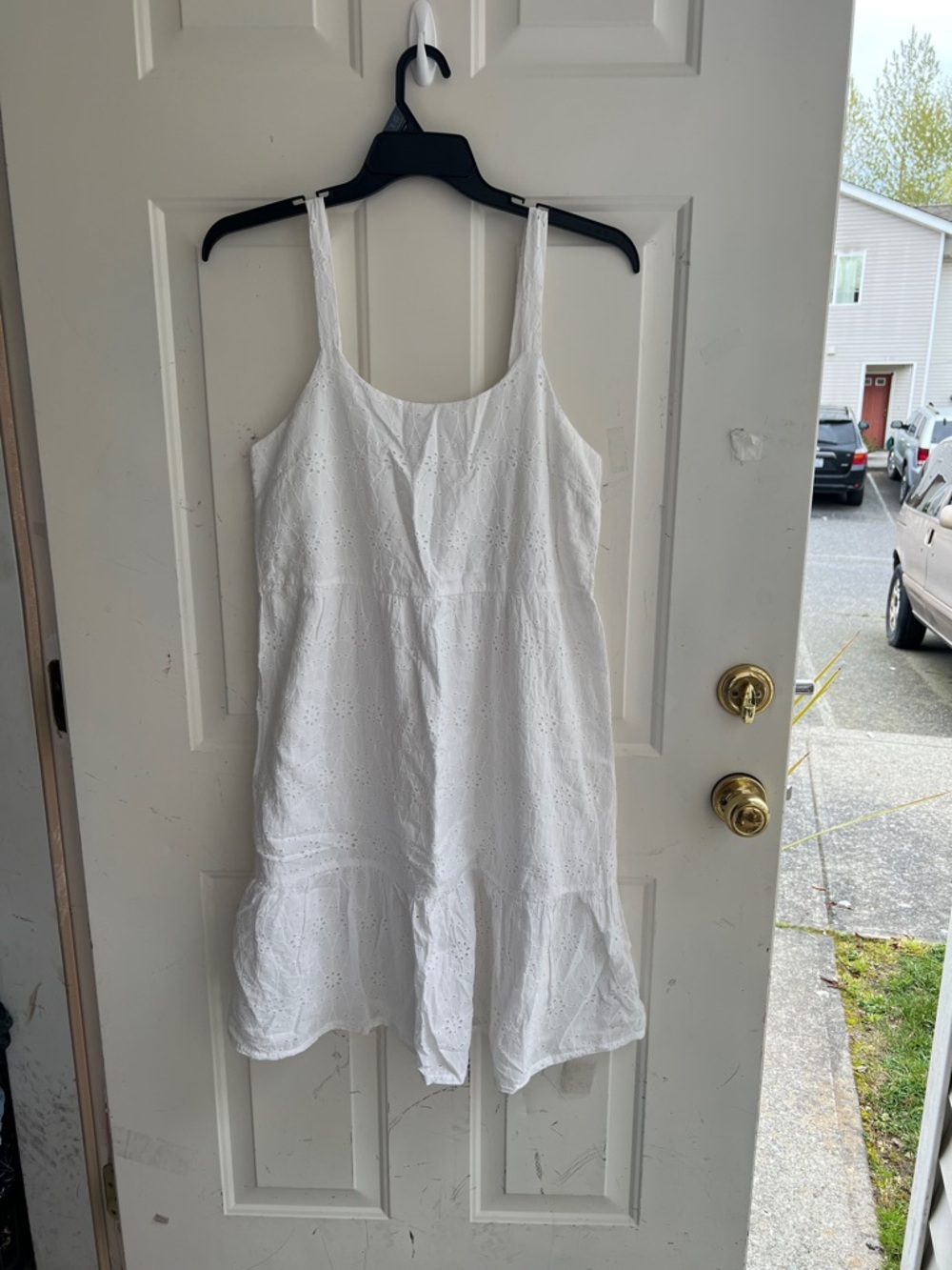 Lucky Brand 100% Cotton Eyelet Summer Dress Mini Dress Beach Bohemian S